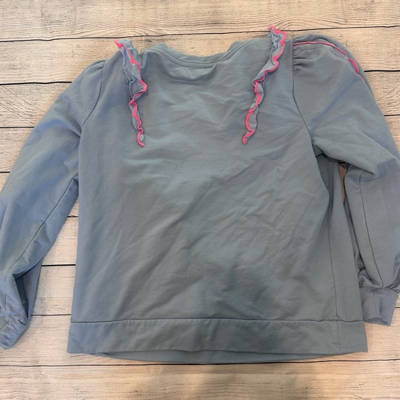 Lilly Pulitzer Blue Ruffle Crewneck Sz Lg - Picture 8 of 8